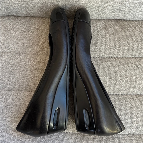 Cole Haan Nike Air (7B) Black Leather Wedge Ballerina Women's Shoes - Picture 4 of 13
